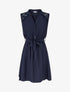 Robe mi-longue boutonnée sans manches - Marine - 1