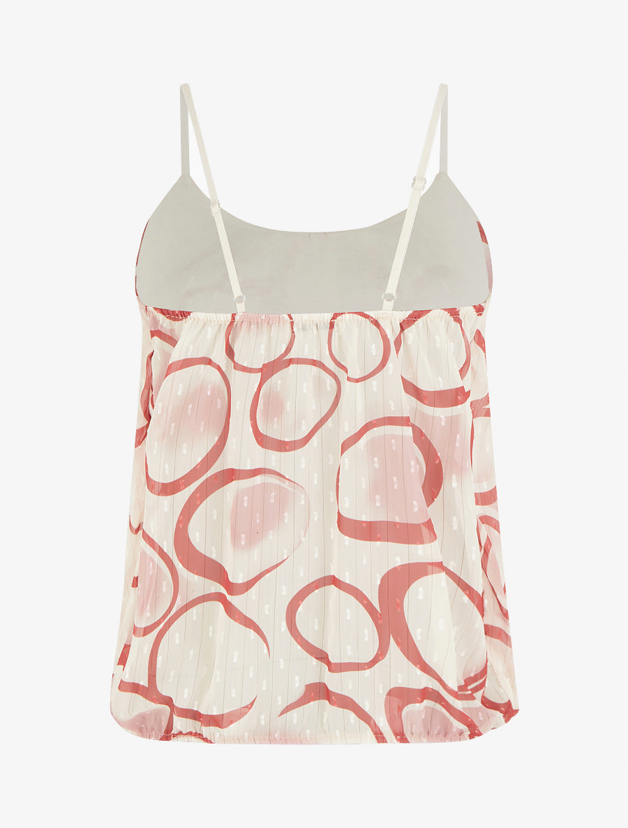 Caraco coupe boule à imprimé cercles - Rouge - 2