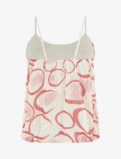 Caraco coupe boule à imprimé cercles - Rouge - 2