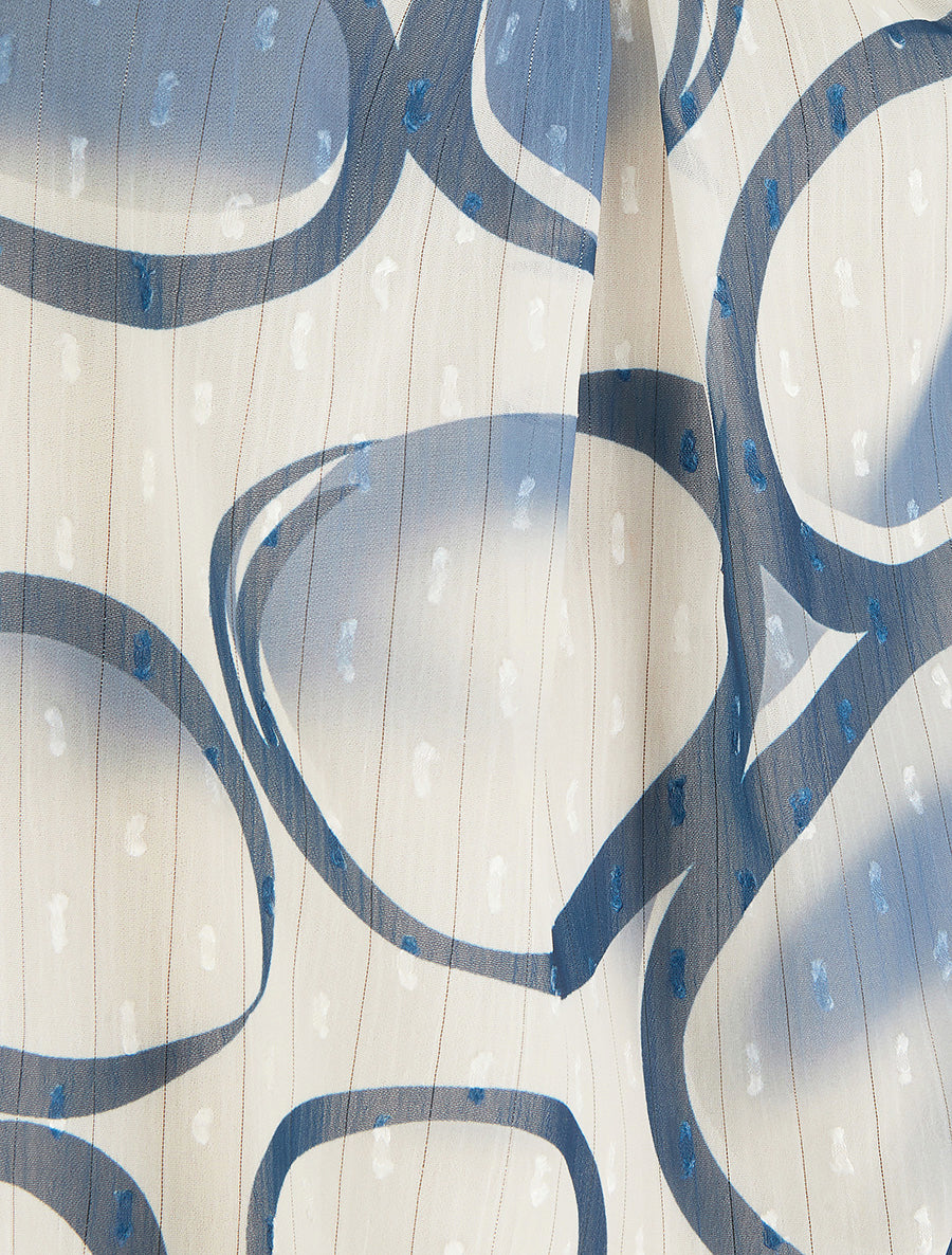 Caraco coupe boule à imprimé cercles - Marine - 3