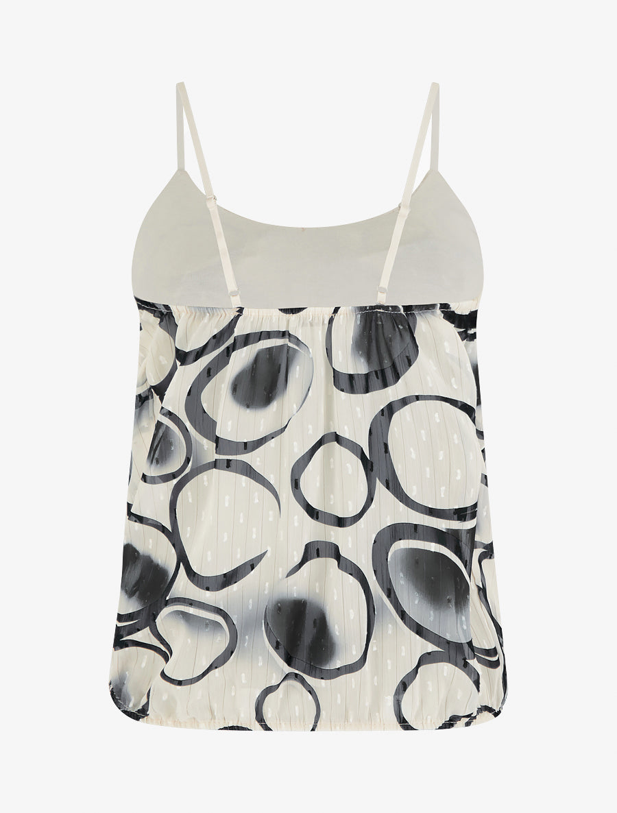 Caraco coupe boule à imprimé cercles - Noir - 2