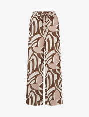 Pantalon ample imprimé graphique - Marron - 1