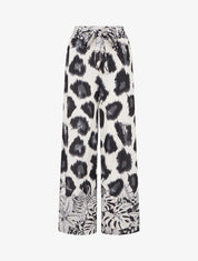 Pantalon ample imprimé léopard fantaisie - Noir - 1