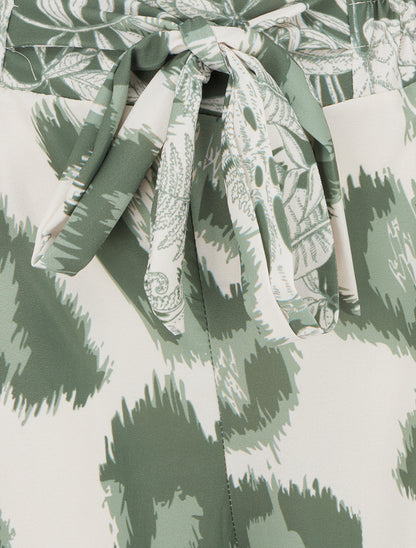 Pantalon ample imprimé léopard fantaisie - Kaki - 3