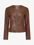 Veste moulante en simili - Marron - 5