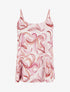 Caraco satiné imprimé fantaisie - Rose - 1
