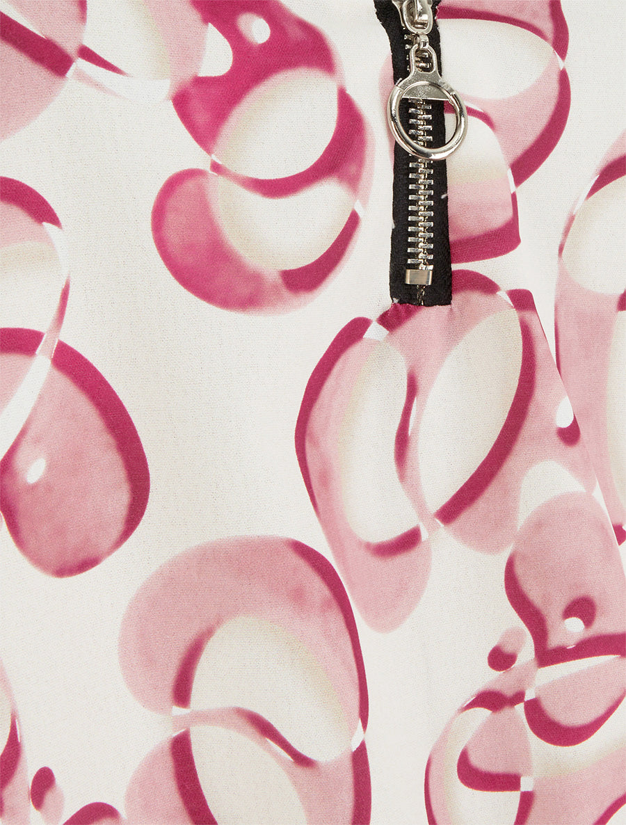 Caraco zippé imprimé graphique - Rose - 3