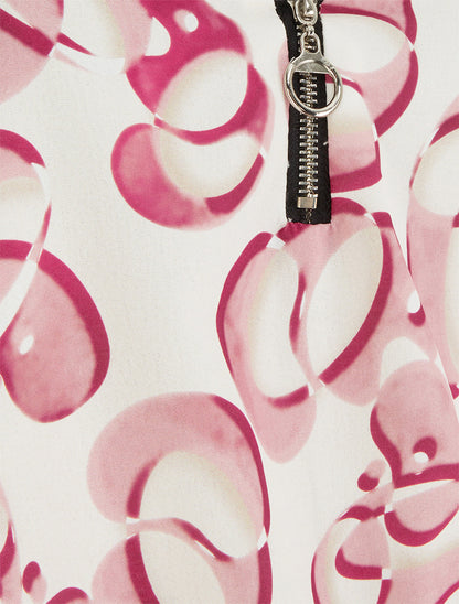 Caraco zippé imprimé graphique - Rose - 3