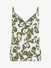 Caraco zippé imprimé graphique - Kaki - 1