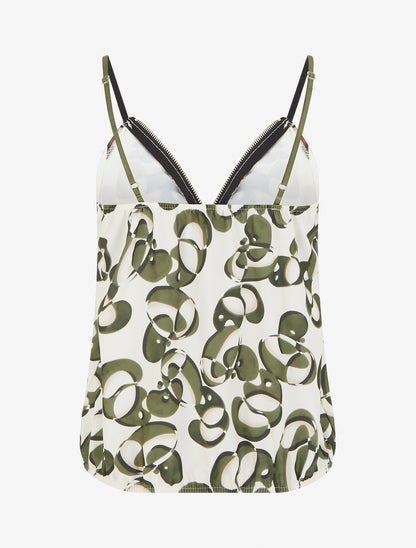 Caraco zippé imprimé graphique - Kaki - 2