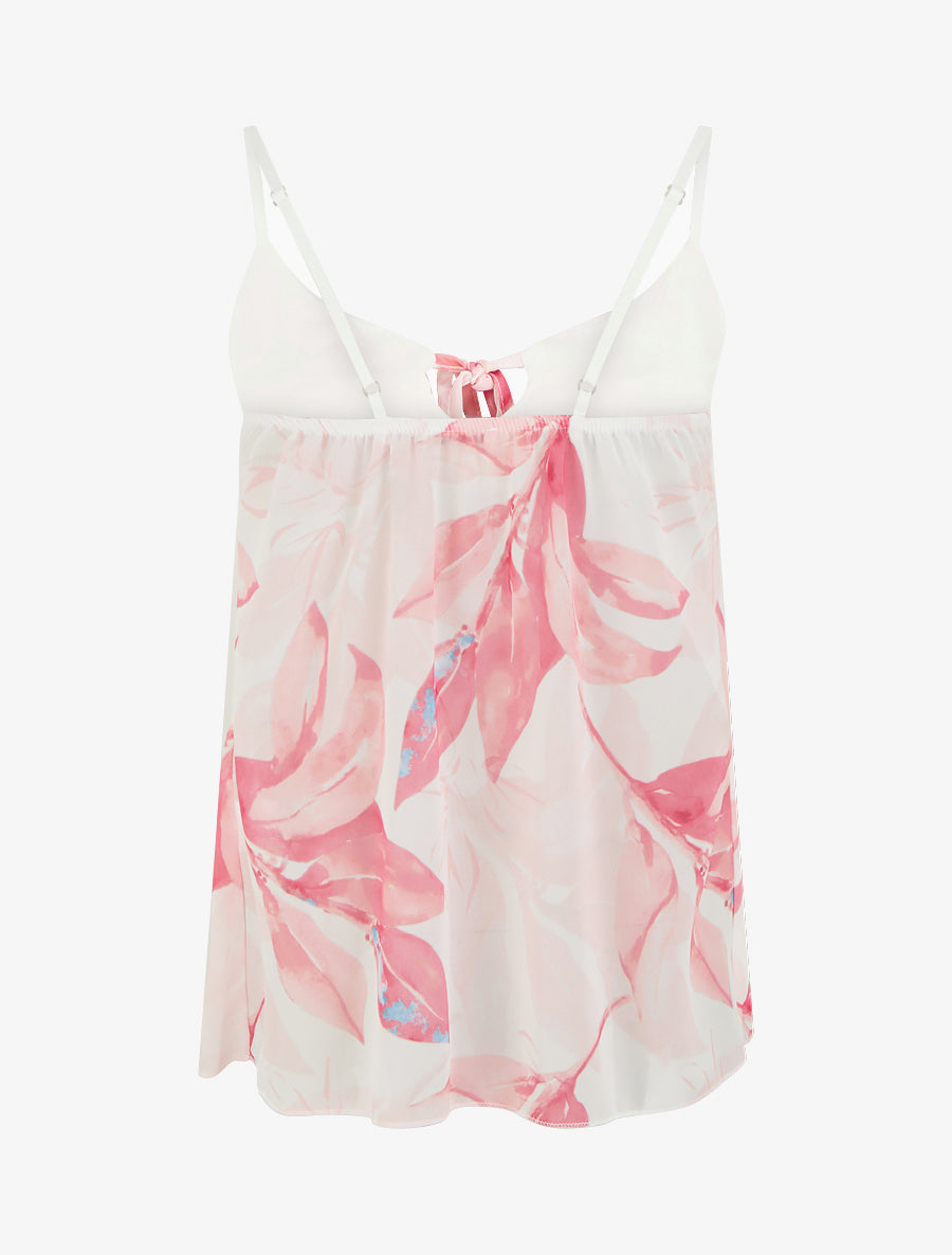 Caraco à col V volanté imprimé floral - Rose - 2