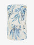 Top satiné imprimé feuilles et bretelle à bijou - Bleu - 1