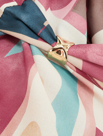 Top droit imprimé graphique à bretelles bijoux - Rose - 3