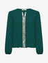 Blouse fluide à bande en sequins - Vert sapin - 1