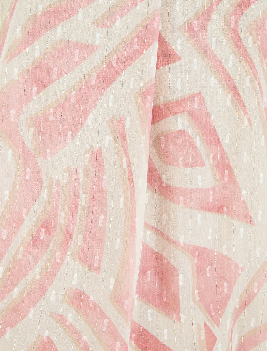 Top boule sans manches imprimé graphique - Rose - 3