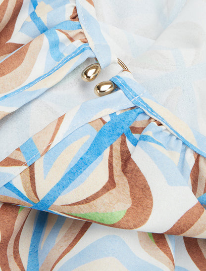 Top boule sans manches imprimé fantaisie - Bleu ciel - 3