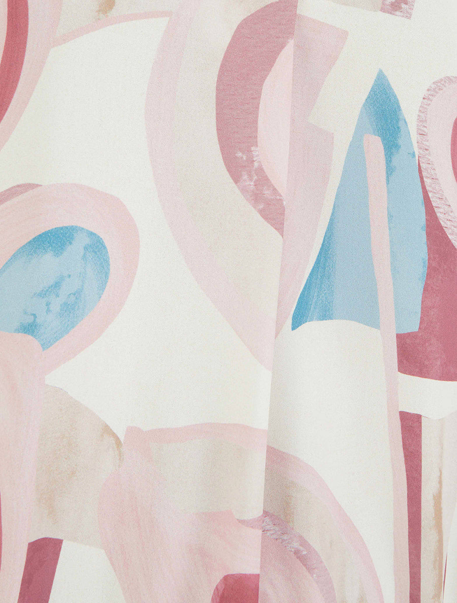 Top boule sans manches à imprimé graphique - Rose - 3