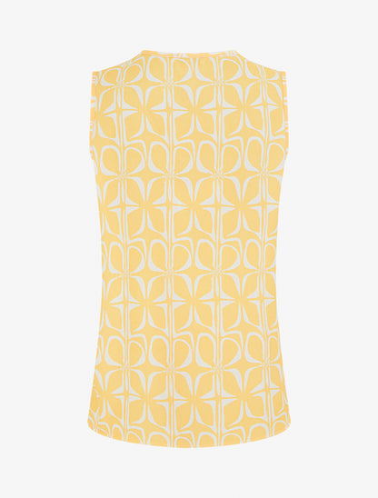 Top droit sans manches imprimé graphique - Jaune - 2