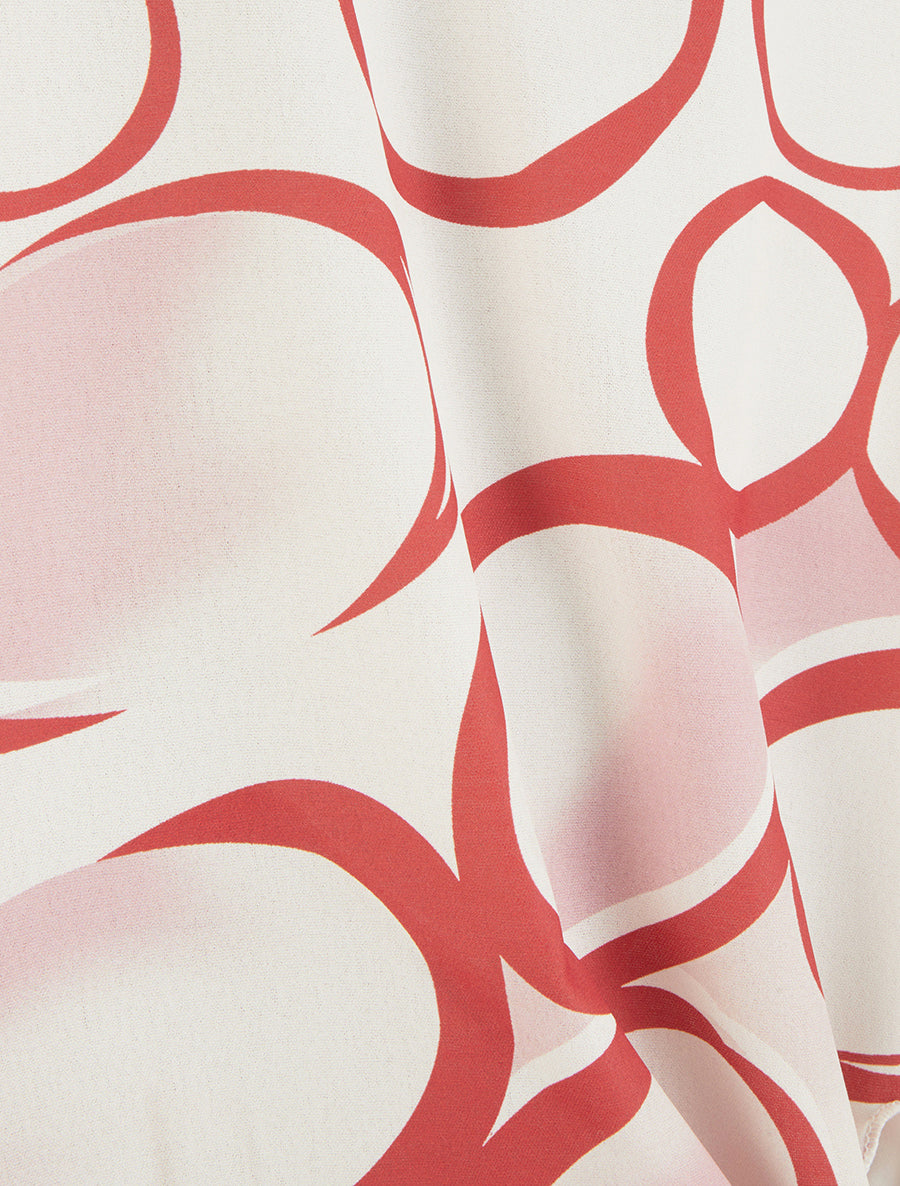 Top ample manches courtes imprimé cercles - Rouge - 3