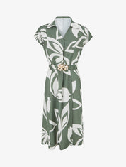 Robe droite ceinturée - Kaki - 1