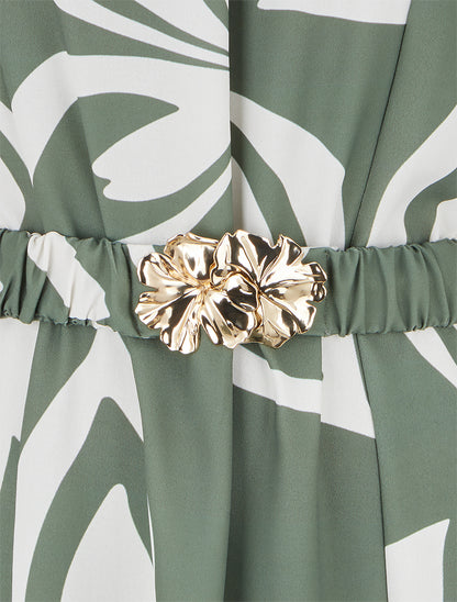 Robe droite ceinturée - Kaki - 3