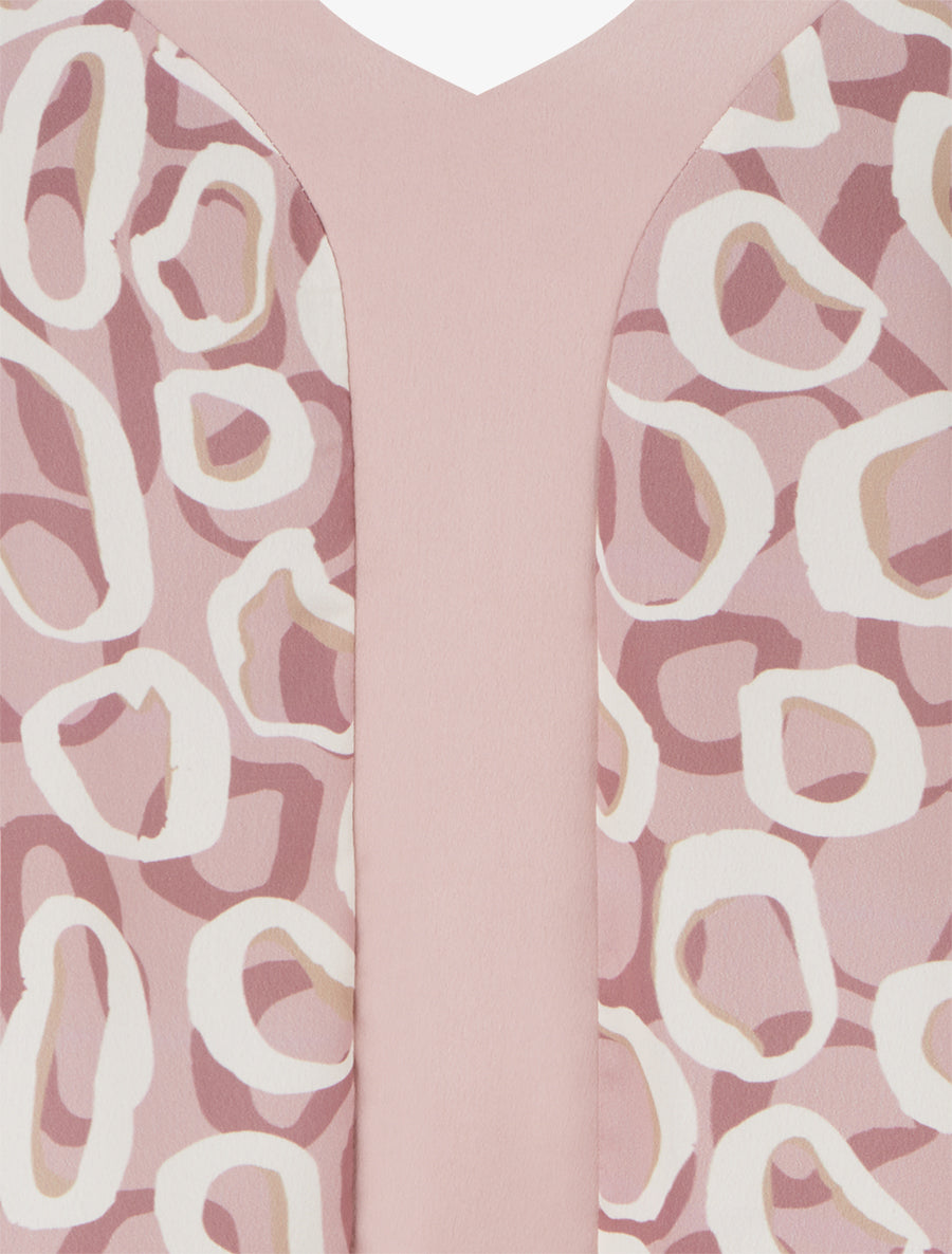 Caraco satiné imprimé graphique - Rose - 3
