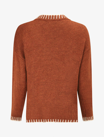 Pull uni asymétrique - Rouille - 2
