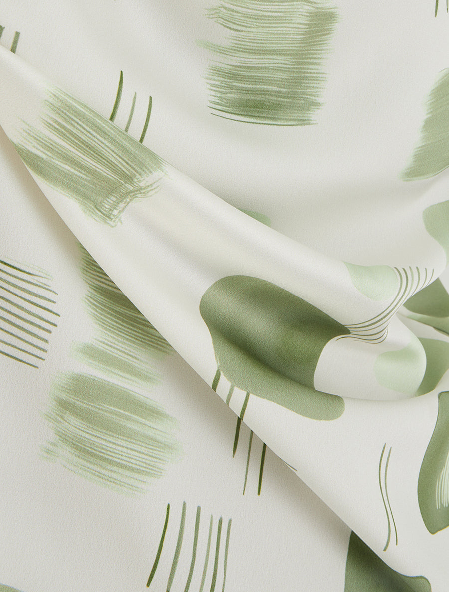 Caraco effet satiné à imprimé stylisé - Kaki - 3