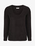 Pull en maille à col V - Noir - 4