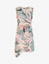 Robe style portefeuille sans manches imprimé fleurs de lys - Kaki - 1