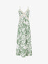 Robe fleurie à empiècement broderie - Kaki - 1