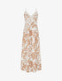 Robe fleurie à empiècement broderie - Camel - 1