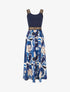 Robe imprimé peinture abstraite à bretelles stylisées - Marine - 1