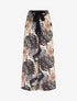 Pantalon ample imprimé tropical - Noir - 1