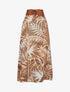 Jupe longue imprimé feuillage - Marron - 1