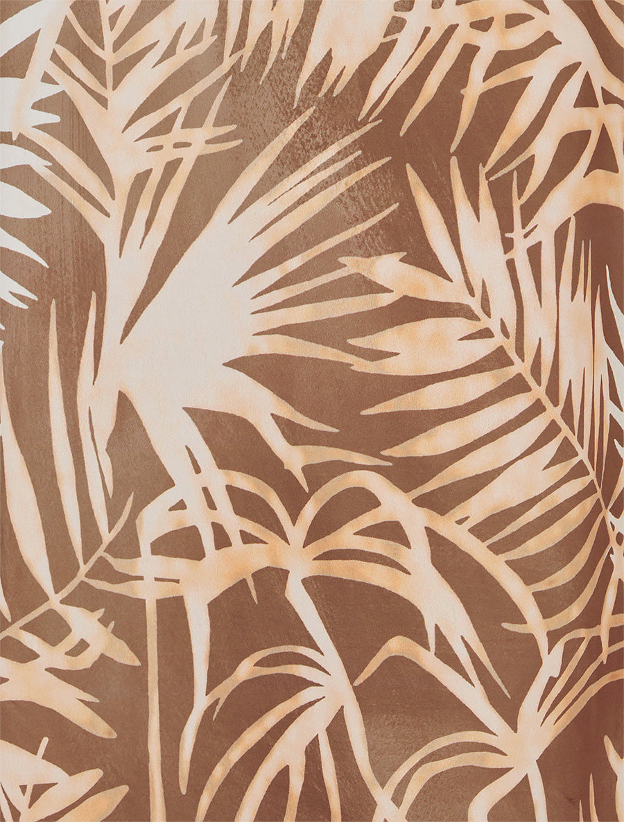 Jupe longue imprimé feuillage - Marron - 3