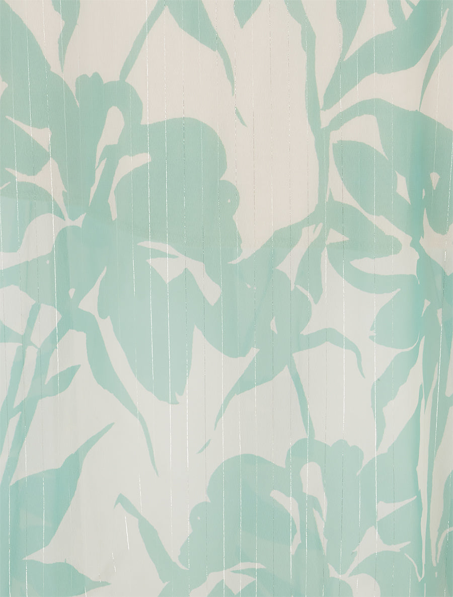 Jupe longue imprimé floral à rayures irisées - Vert d&