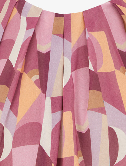 Top imprimé fantaisie à manches courtes - Vieux rose - 3