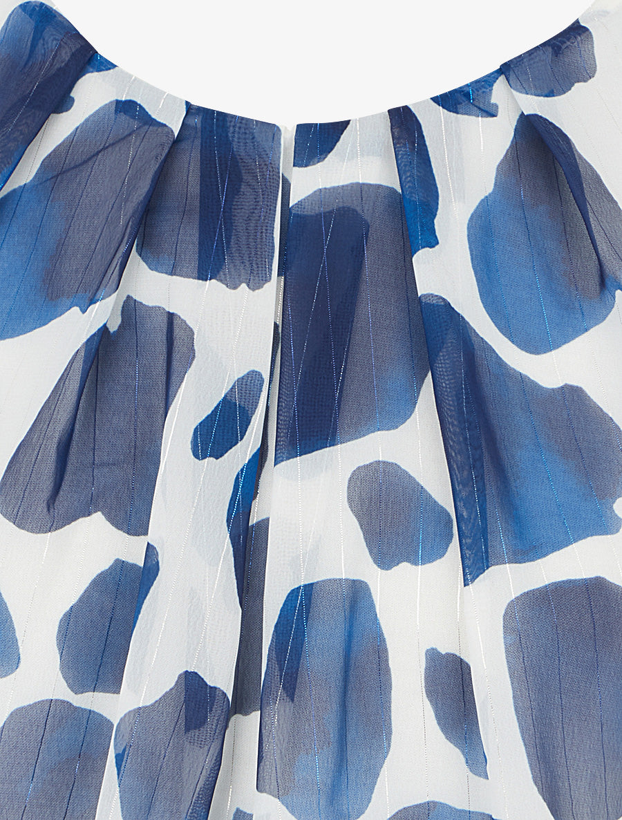 Top imprimé girafe à rayures irisées - Marine - 3