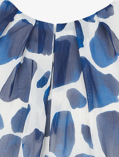 Top imprimé girafe à rayures irisées - Marine - 3