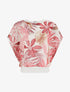 Top boule manches courtes imprimé tropical - Vieux rose - 1