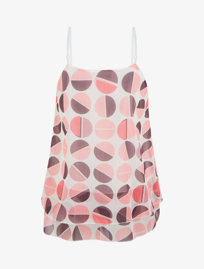 Caraco imprimé demi-cercles à rayures irisées - Rose - 2