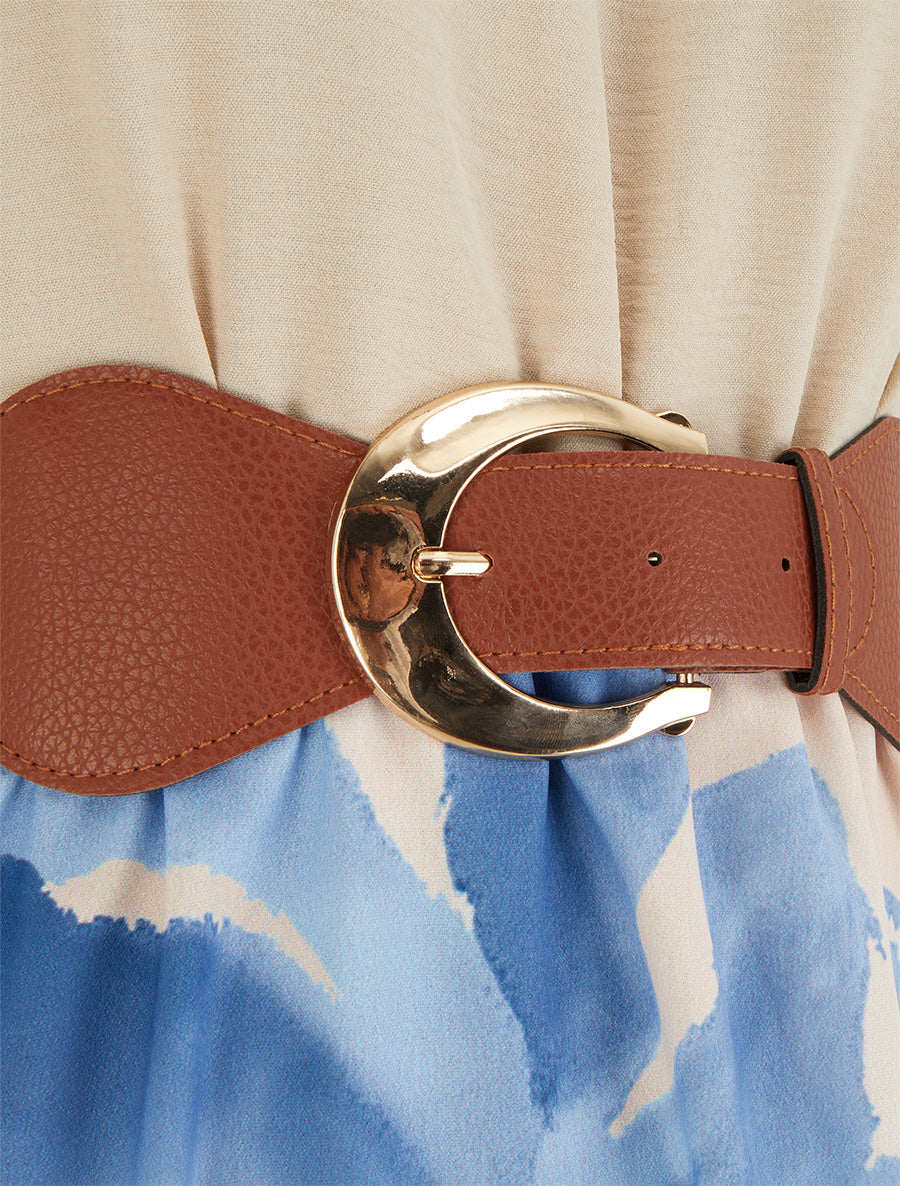 Robe à bretelles chaînes imprimé graphique - Bleu ciel - 3