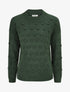 Pull en maille à rectangles en relief - Vert sapin - 1