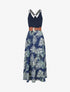 Robe longue imprimé feuillage - Vert - 1