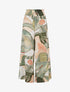 Pantalon imprimé abstrait à taille élastiquée - Kaki - 1