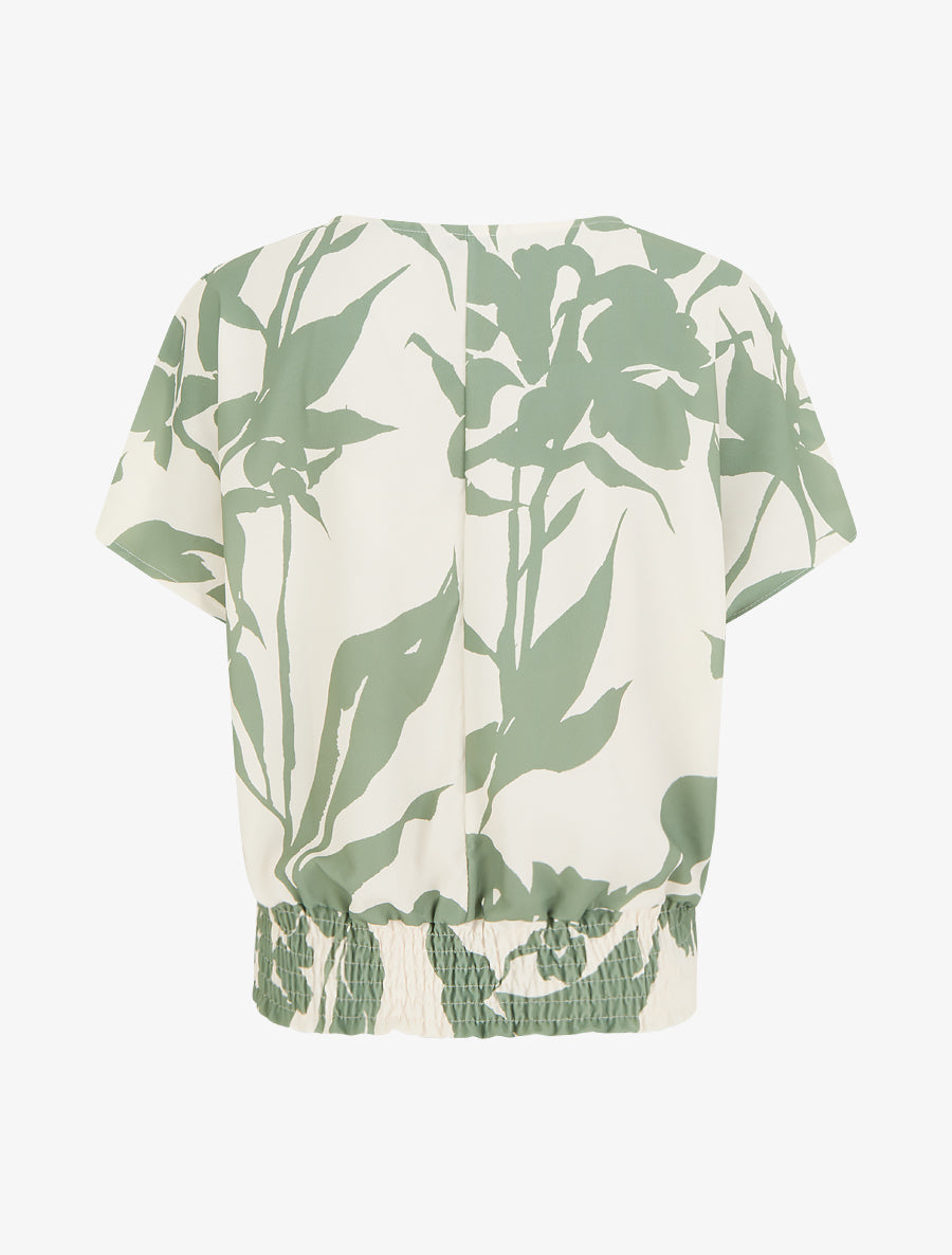 Top coupe boule imprimé floral - Kaki - 2