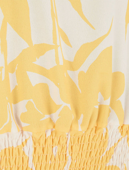 Top coupe boule imprimé floral - Jaune - 3