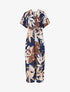 Combinaison imprimé floral à taille élastiquée - Marine - 1