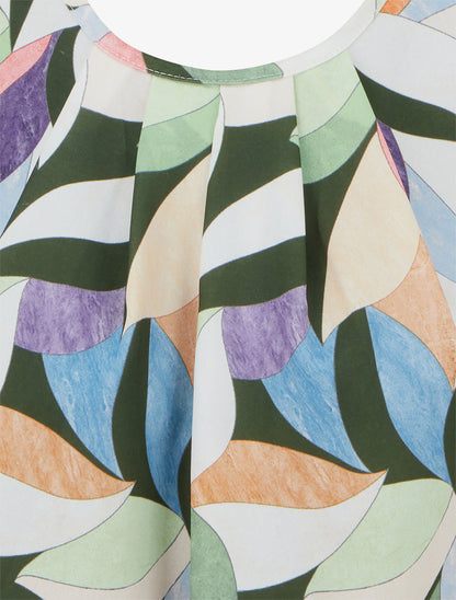 Top élastiqué à imprimé fantaisie - Kaki - 3